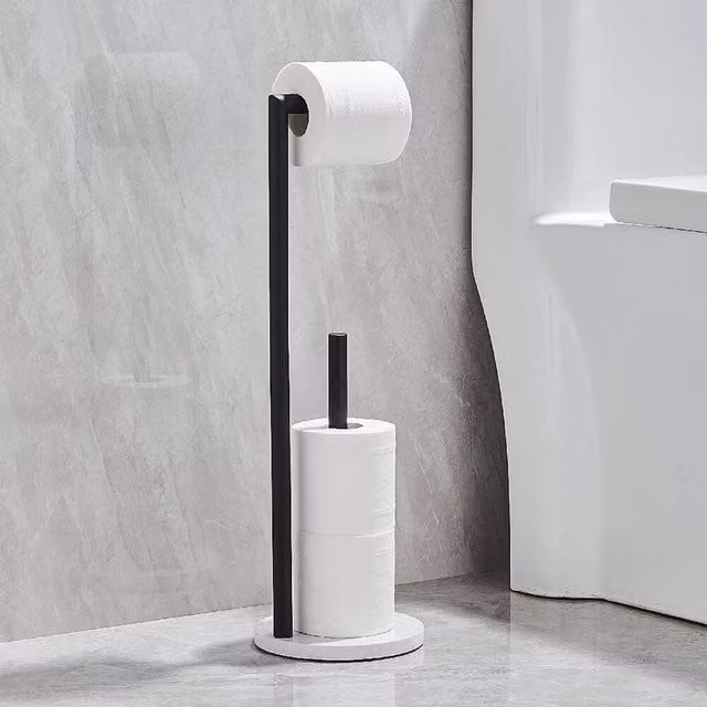 EONLION Black Freestanding Stainless Steel Toilet Paper Holder – 1