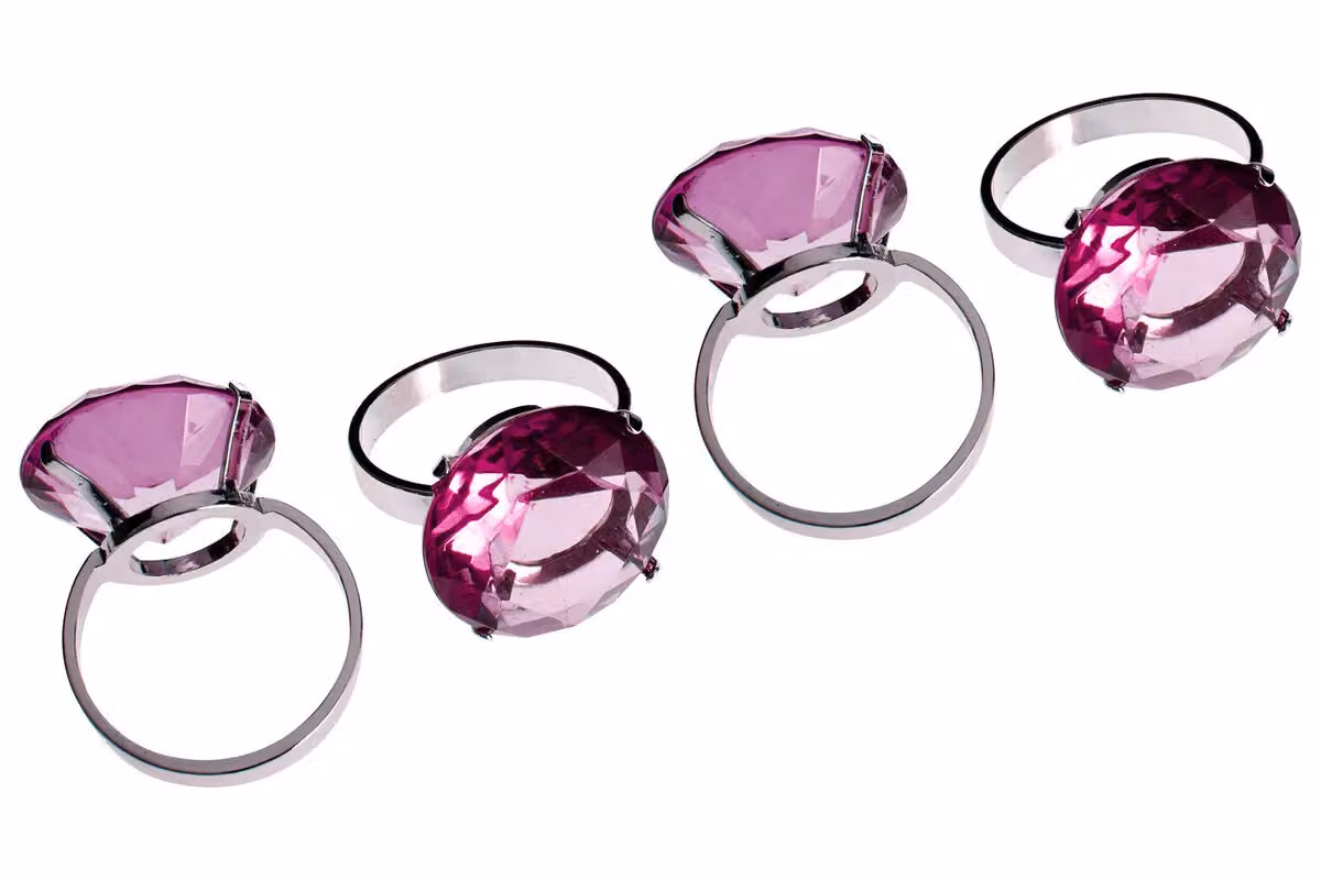 Orsina Set of Four Sapphire Diamante Napkin Rings in Purple Metal – 2