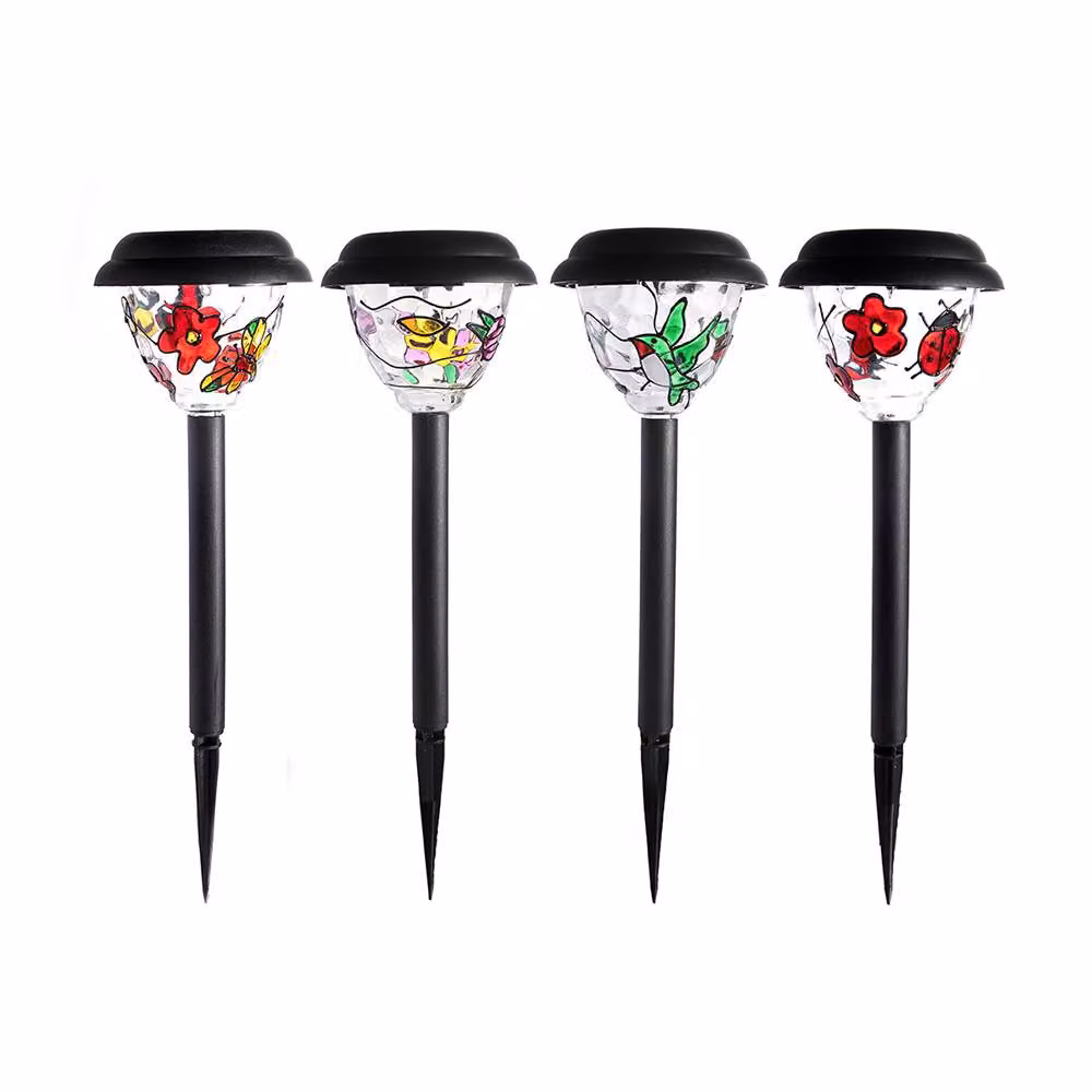 Voltico Set of 4 Handpainted Multicolour Solar Garden Lights – 2