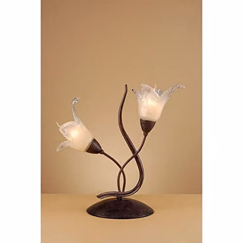 Netlighting Florida Table Lamp with 2 E14 Bulbs in Brown and Black Oxide – 2