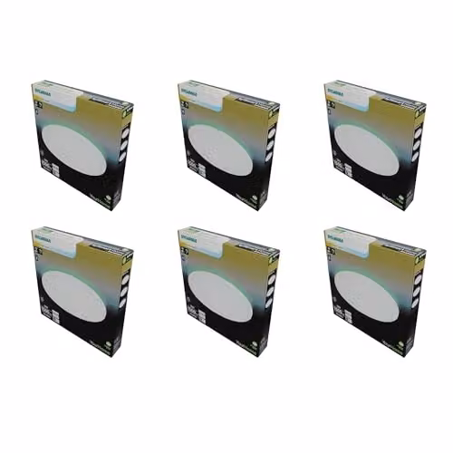 SYLVANIA YourHome Smart LED Ceiling Light, 22W, 1500 Lumens, White, Pack of 6