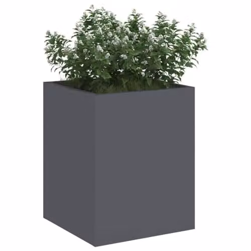 vidaXL Anthracite Steel Garden Planter Tub W/D/H: 32 x 32 x 40 cm – 1