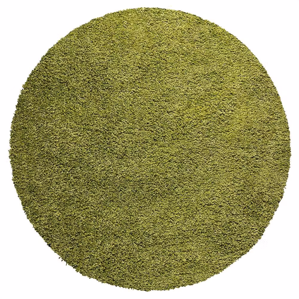 Bravich LTD California Thick Shaggy Round Rug, Green, Diameter: 150 cm – 2