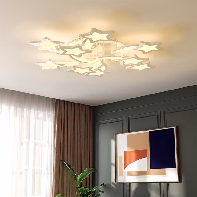 Livingandhome Star Like LED Ceiling Light, White, 72W