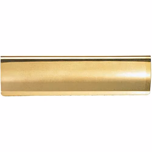 Loops Interior Letterbox Plate Tidy Cover Flap in Polished Brass, W: 30.0 cm, H: 9.5 cm – 1