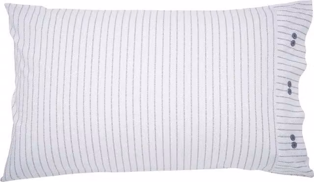 Bedeck of Belfast Elara Reversible Graphic Cotton Percale Standard Pillowcases, Blue/Green