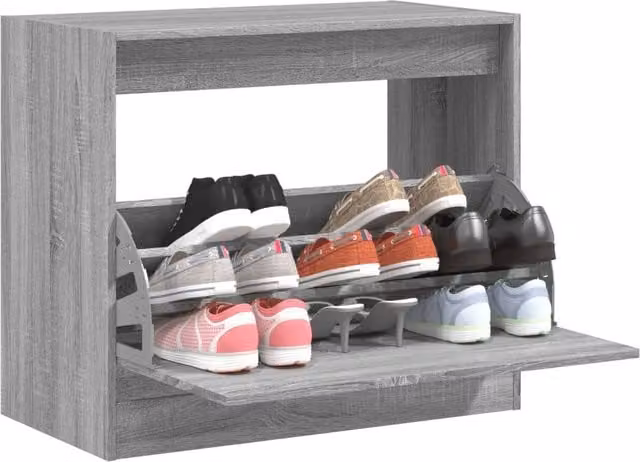 Berkfield Home Grey Sonoma Shoe Cabinet with Tilting Compartments, W/D/H: 80 x 42 x 69 cm – 1