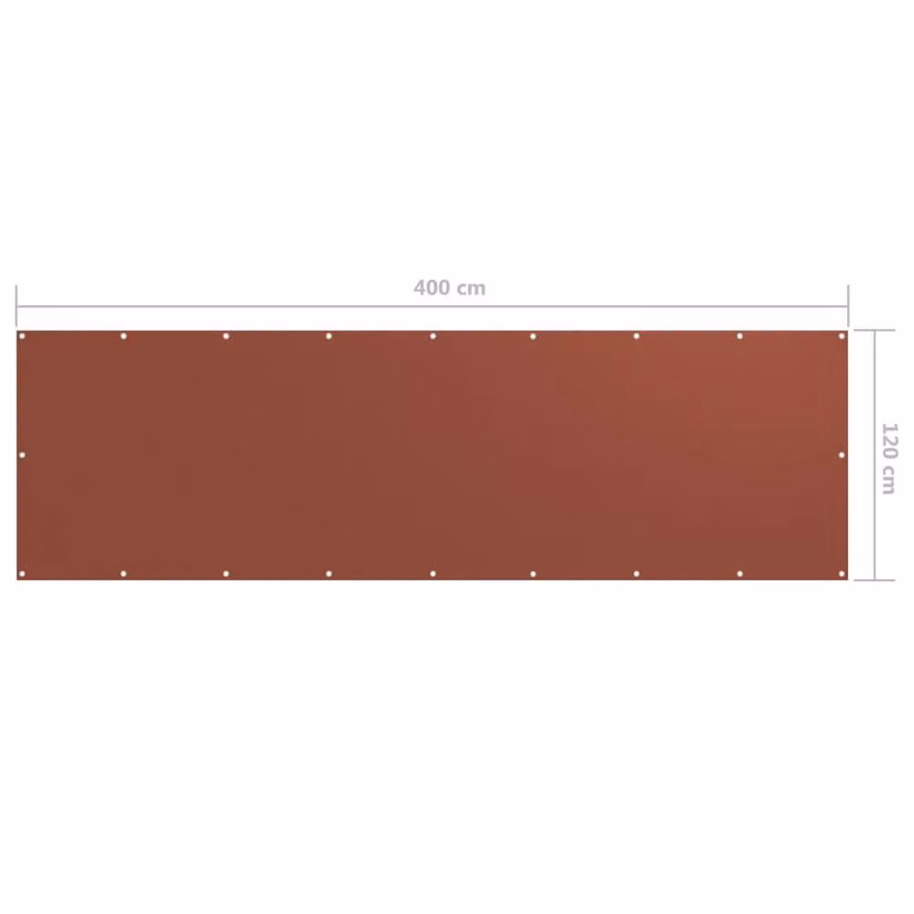 Berkfield Home Modern Balcony Screen in Terracotta Oxford Fabric, W: 120 cm, W: 400 cm – 3