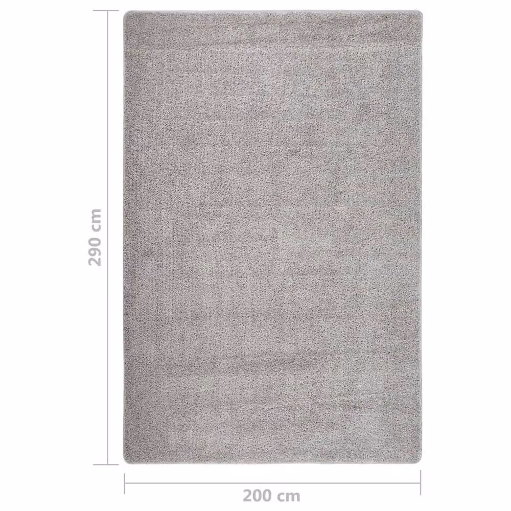 Berkfield Home Shaggy Round Rug in Light Grey, W: 200 cm, D: 200 cm – 2