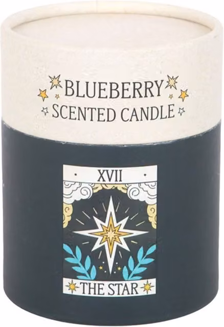KDMK Star Tarot Blueberry Tabletop Candle with Fruity Fragrance in White, Blue and Black