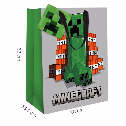 Official Minecraft Multicolour Paper Gift Bag for Birthdays and Parties – 4