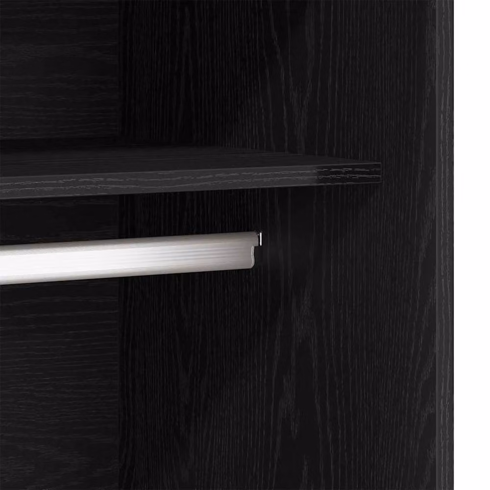 Berkfield Home Modern Black Oak Wardrobe with Hinged Doors and Drawers, W/D/H: 80 x 50 x 200 cm – 4