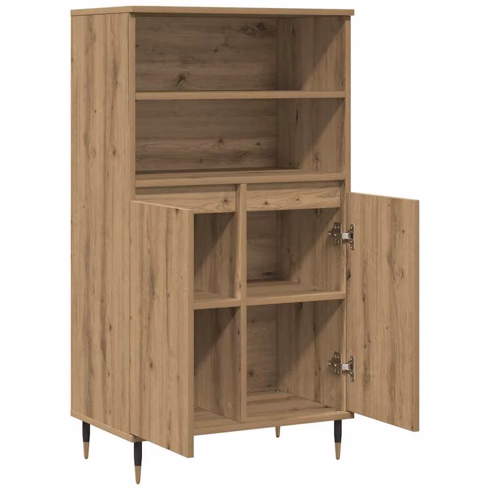 Berkfield Home Artisan Oak Highboard in Brown, W/D/H: 60 x 36 x 110 cm – 3