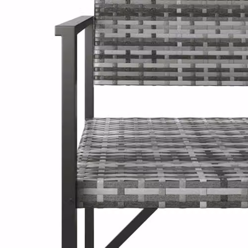 vidaXL Modern 2-Seater Grey Poly Rattan Garden Bench – 3