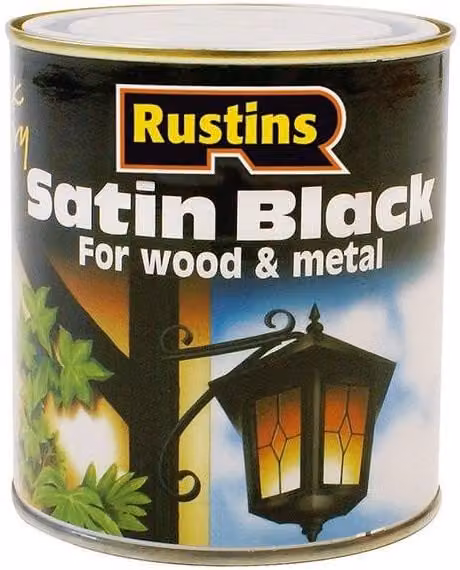 Rustins Quick Drying Water Based Matt Black Paint for Wood and Metal, 2.5 l
