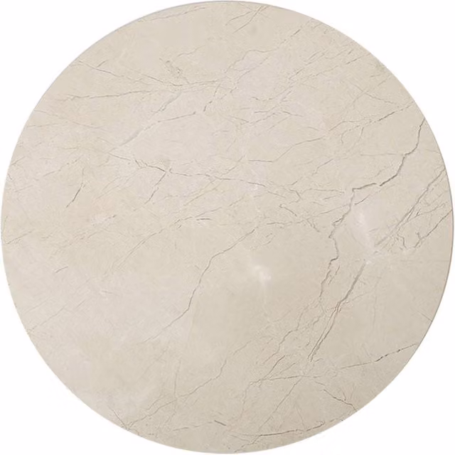 Orsina Champagne Marble Lazy Susan with Non-Slip Base in White and Beige