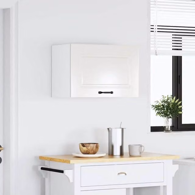 Berkfield Home Kalmar Wall Mounted Kitchen Cabinet in High Gloss White Engineered Wood W/D/H: 60 x 31 x 40 cm