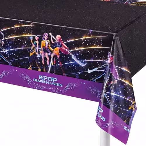 Procos K-Pop Demon Hunters Reusable PVC Tablecloth, Multicolour, W/D/H: 120 x 180 cm – 3