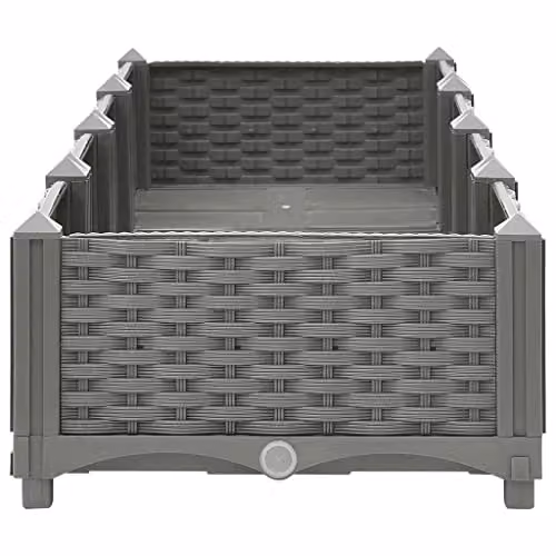vidaXL Grey Plastic Raised Bed W/D/H: 160 x 40 x 23 cm – 2