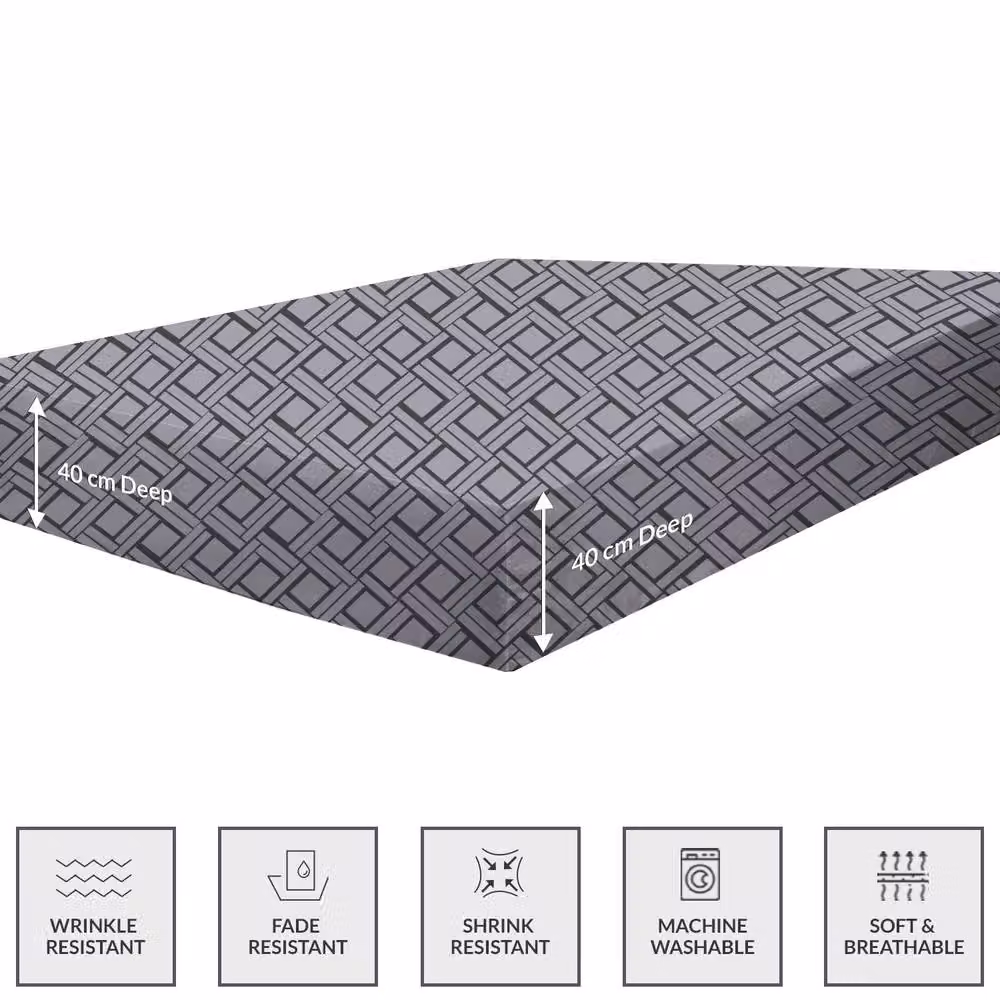Grace Luxury Charcoal Microfibre Single Fitted Sheet with 40cm Extra Deep Pocket – 2