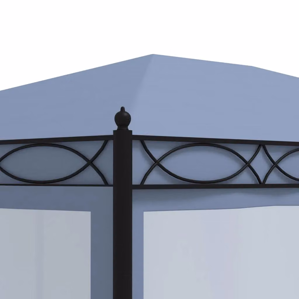Berkfield Home Anthracite Steel Gazebo with Black Mesh Screens, W: 400 cm, D: 300 cm, H: 270 cm – 3