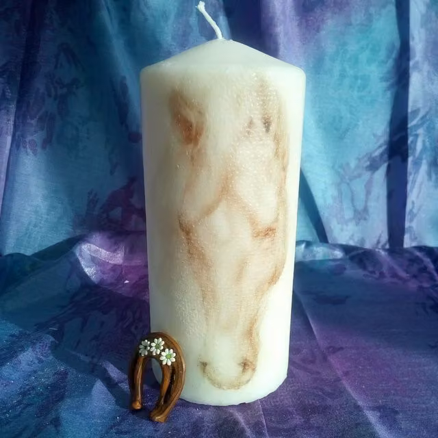 Viki White Pillar Candle Horses Set of 6