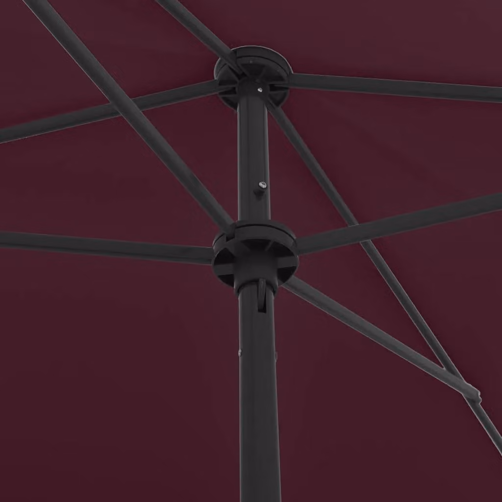 Berkfield Home Beach Umbrella in Red, W: 200 cm, D: 125 cm – 2