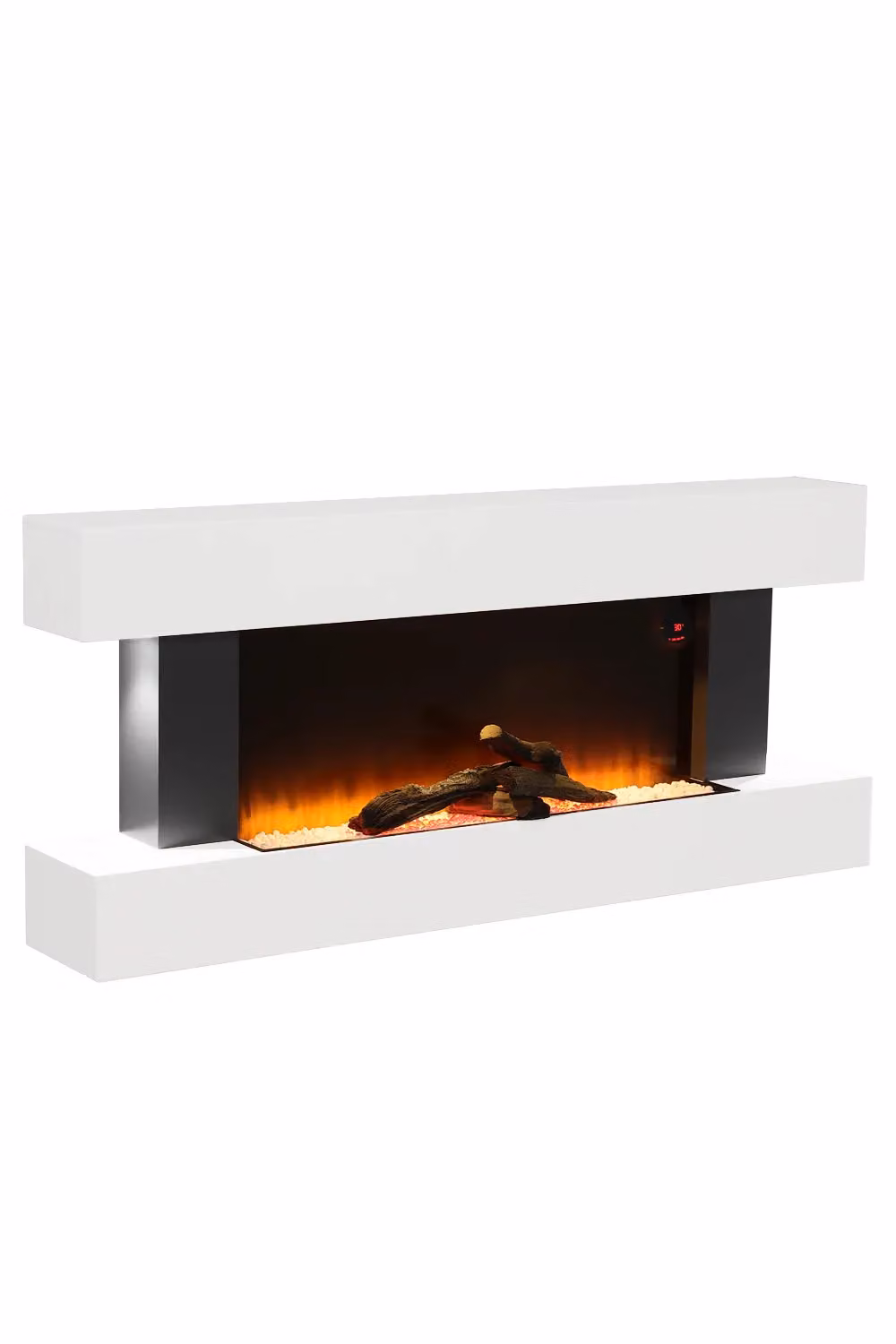 Living and Home Wall-Mounted Electric Fireplace with Remote Control, White – 3