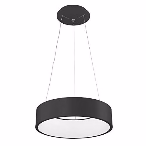 Netlighting Modern LED Ring Pendant Lamp in Black with Warm White 3000K Light
