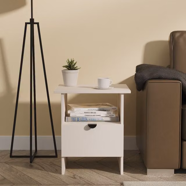 Ready Assembled 2 U Norway Bottom Drawer Lamp Table in Taupe