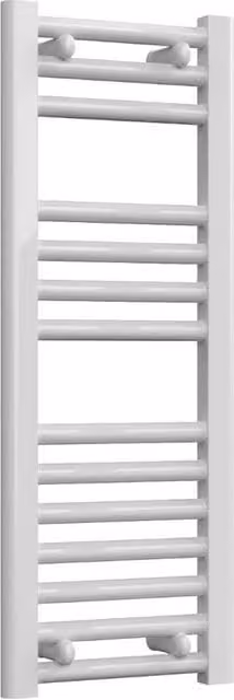 Bathroom Kingdom Diva White Straight Heated Towel Rail, H: 80 cm, W: 30 cm