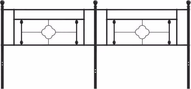 Berkfield Home Classic Metal Headboard in Matt Black, Width: 193 cm