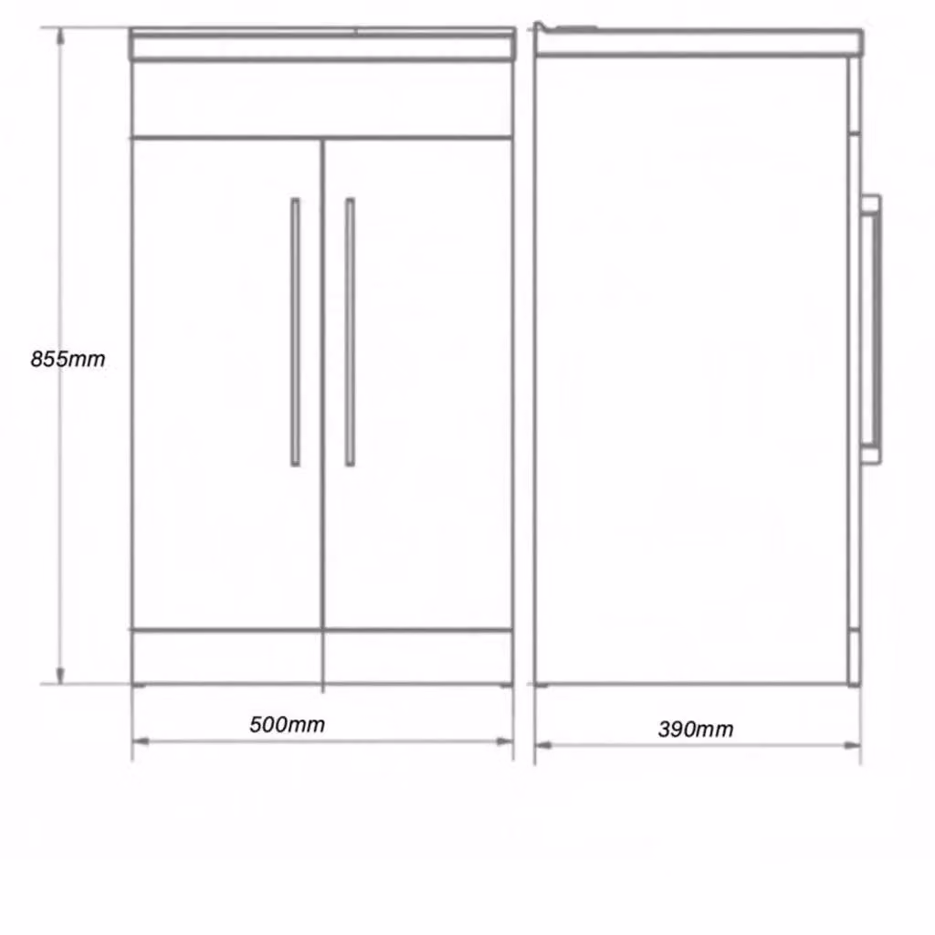 Clifton Silver Oak 2 Door Standing Bathroom Unit with Ceramic Basin in Light Grey, W: 50 cm, H: 85.5 cm, D: 39 cm – 2