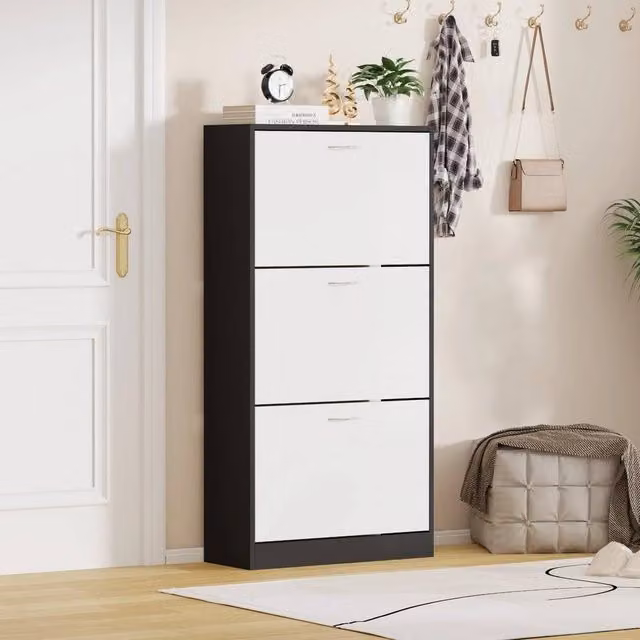 EONLION 3 Drawer Shoe Cabinet Cupboard in White – 1