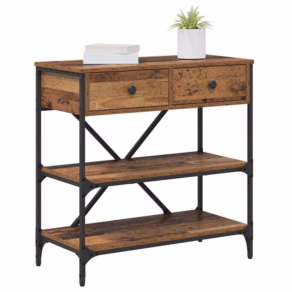 Berkfield Home Classic Console Table in Brown, W/D/H: 75 x 34.5 x 75 cm – 3