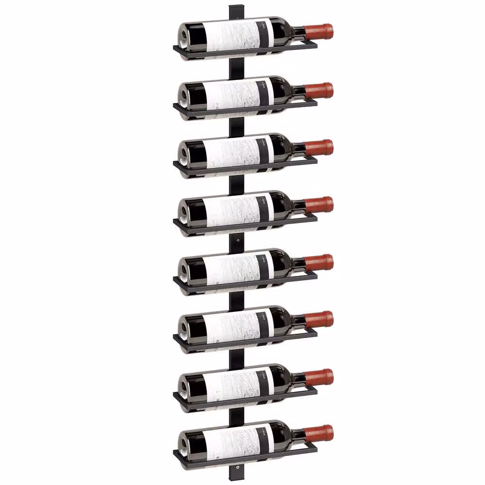 HOMCOM Wall Mounted Metal Wine Rack for 8 Bottles, Black – 2
