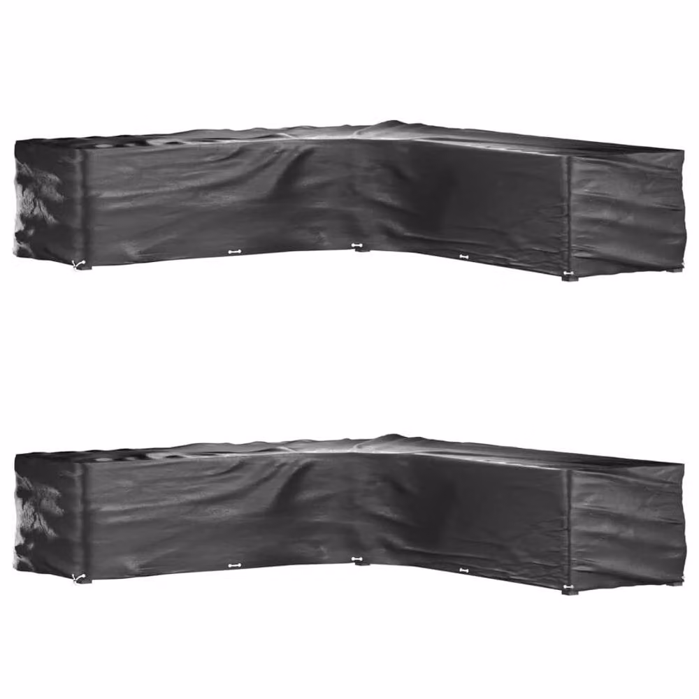Berkfield Home L-Shaped Garden Furniture Covers, 2 Pack, Black, W/D/H: 300 x 300 x 70 cm – 2