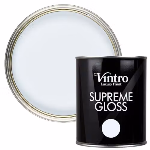 Vintro High Gloss Water Based Interior and Exterior Paint for Walls, Wood and Trim, Beau Blue, 1 l