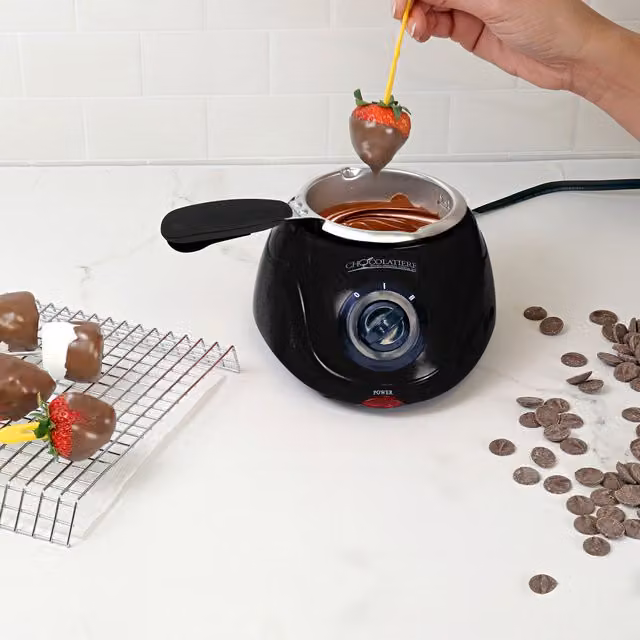 Koolatron Mini Fondue Pot and Candy-Maker with Adjustable Thermostat, Black