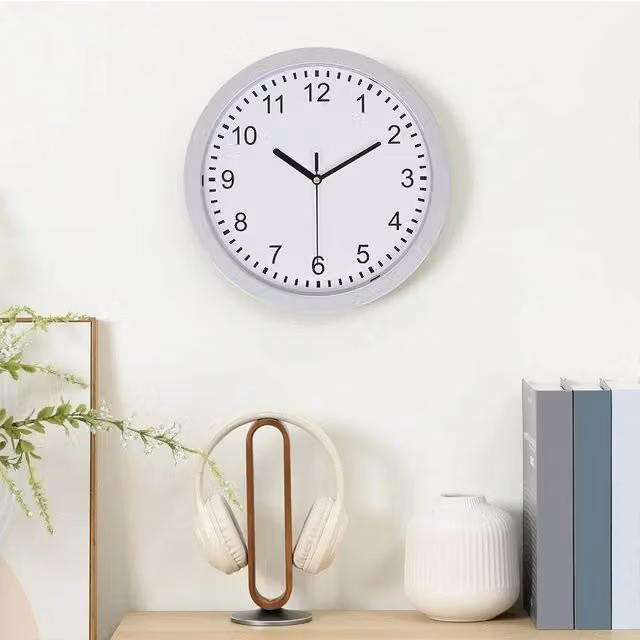 FORGEVIO Silver Secret Wall Clock Home Safe for Valuables and Money, Round Analogue Metal Design, Diameter: 25.4 cm
