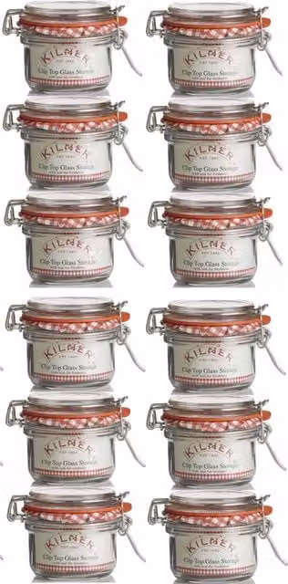 Kilner Clip Top Glass Storage Jar, 350ml, Transparent Orange