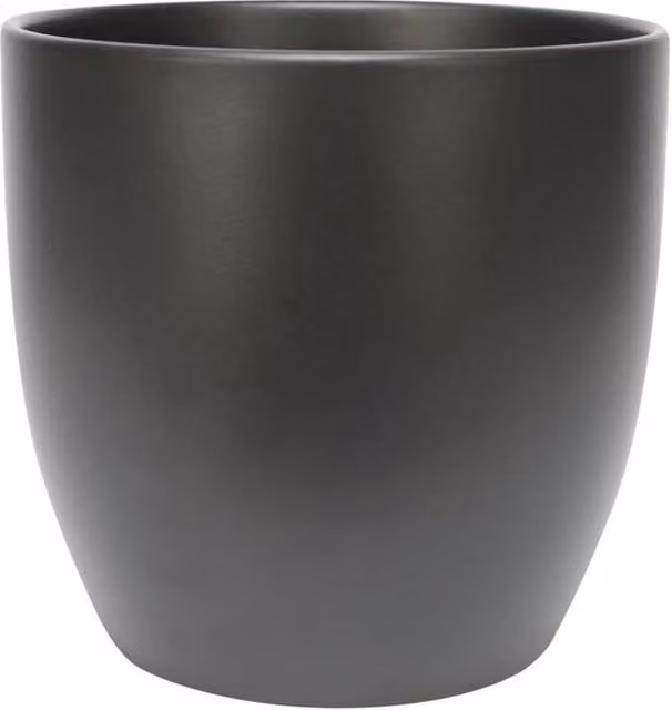 KDMD Black Minimalist Round Ceramic Indoor Tabletop Planter, Height: 18 cm – 1