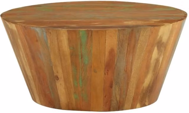 Berkfield Home Round Solid Reclaimed Wood Coffee Table, Brown, Diameter: 65 cm, Height: 31 cm
