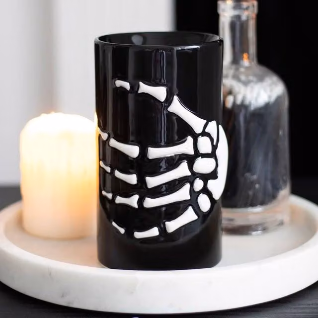 Uniqueful Black Ceramic Skeleton Hand Gothic Tabletop Oil Burner
