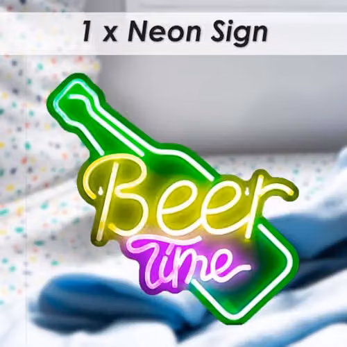 VFM e-Store Beer Time Mancave Neon Light, Multicolour, W: 48 cm, H: 28 cm – 3
