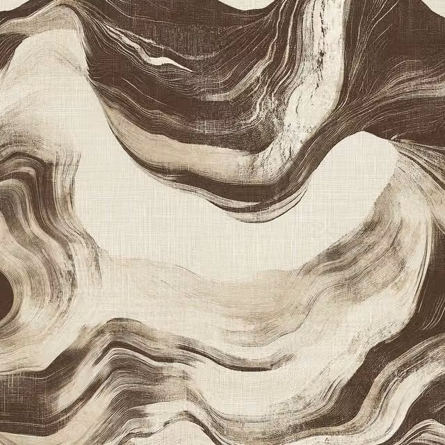 Bayda Geo Geometric Abstract Textured Paint Effect Wallpaper in Brown, Black and Green