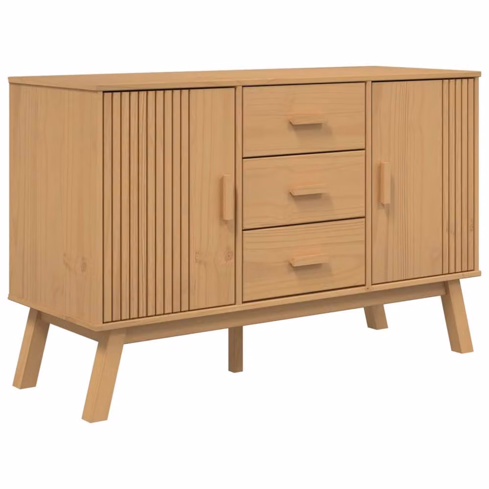 Berkfield Home Olden Sideboard in Brown Waxed Solid Pine, W/D/H: 114 x 43 x 73.5 cm – 2