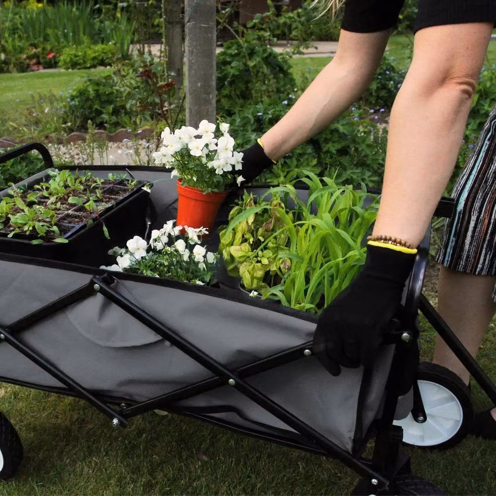 Monstershop Foldable Garden Cart in Grey Steel – 5