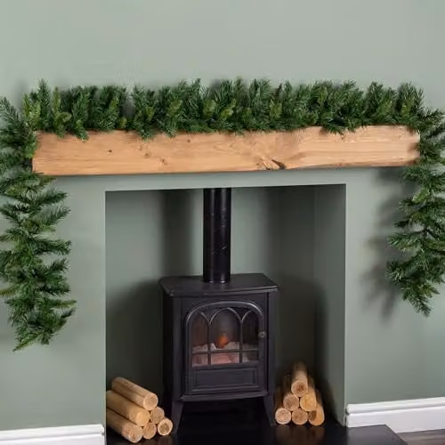 Samuel Alexander 2.7m Plain Green Kateson Fir Christmas Garland with 180 Tips