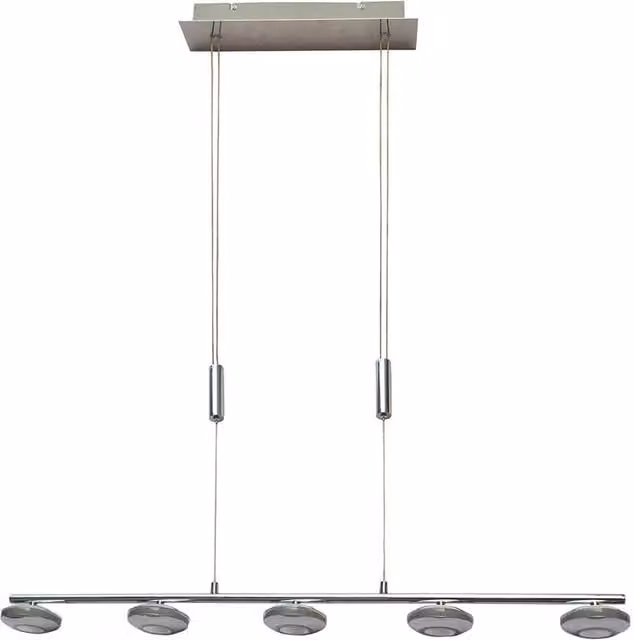 Netlighting Marley Modern Integrated LED Pendant Ceiling Light in Grey and Silver with 3000K Warm White Light